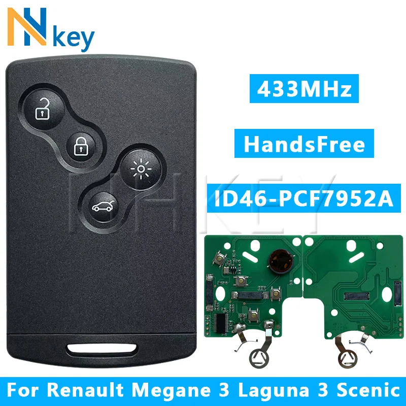 Nh key 4 кнопки 433 мгц id46-pcf7952a