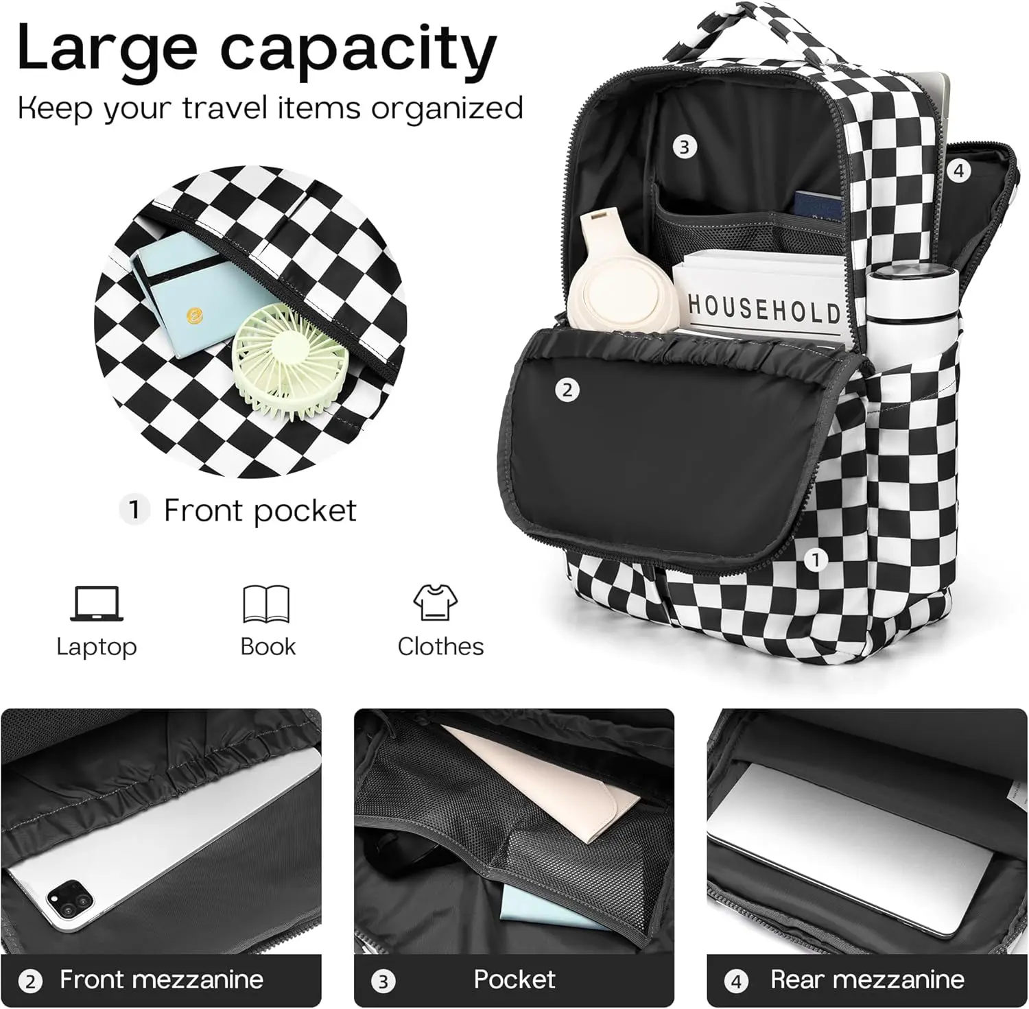 Клетчатый рюкзак для женщин - Фотография_5