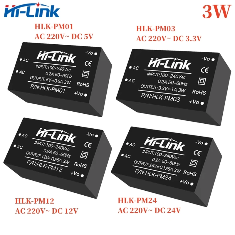 Hi-link hlk-pm01 pm03 pm09 pm12 pm15 pm24 3 вт 220 в до 3