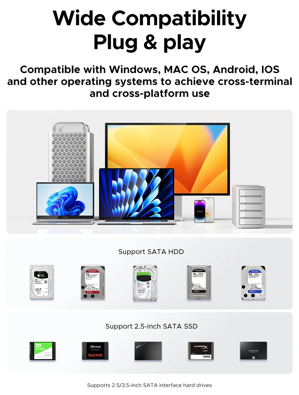 Bay 10 гбит/с sata hdd док-станция корпус ssd 2 - Фотография_6