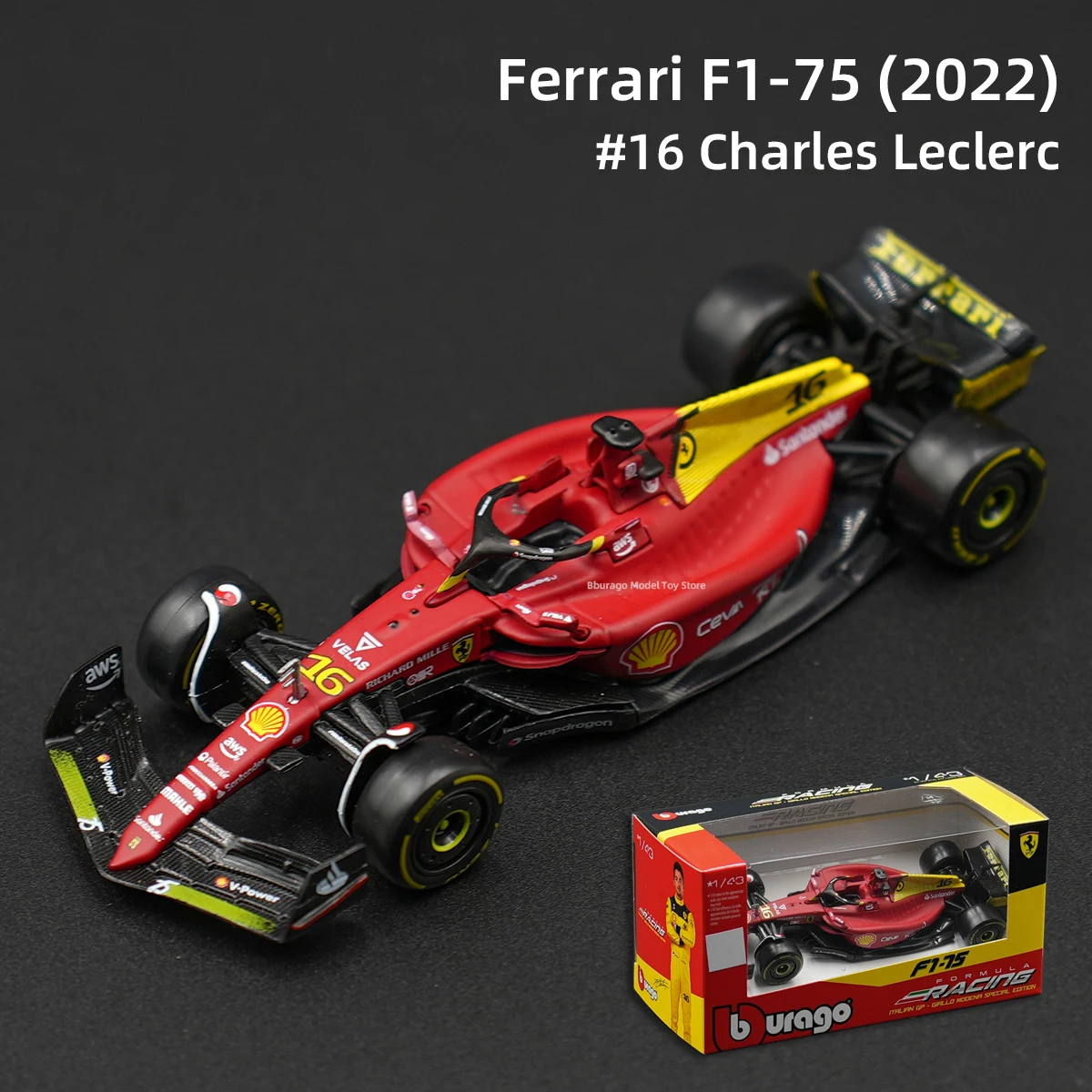 Bburago 1:43 2022 ferrari f1-75 - Фотография_2