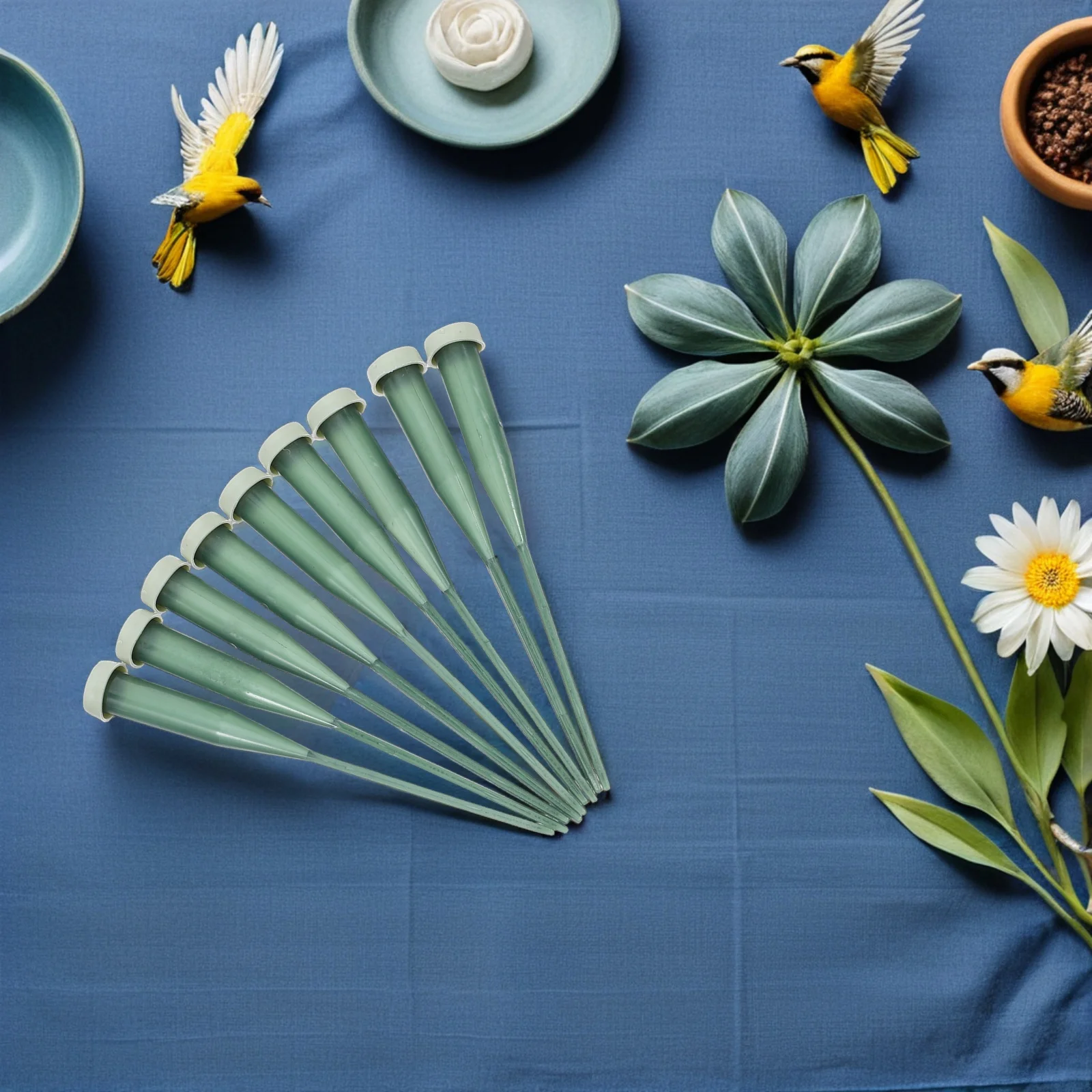 Трубочки для воды с свежими цветами - Фотография_3