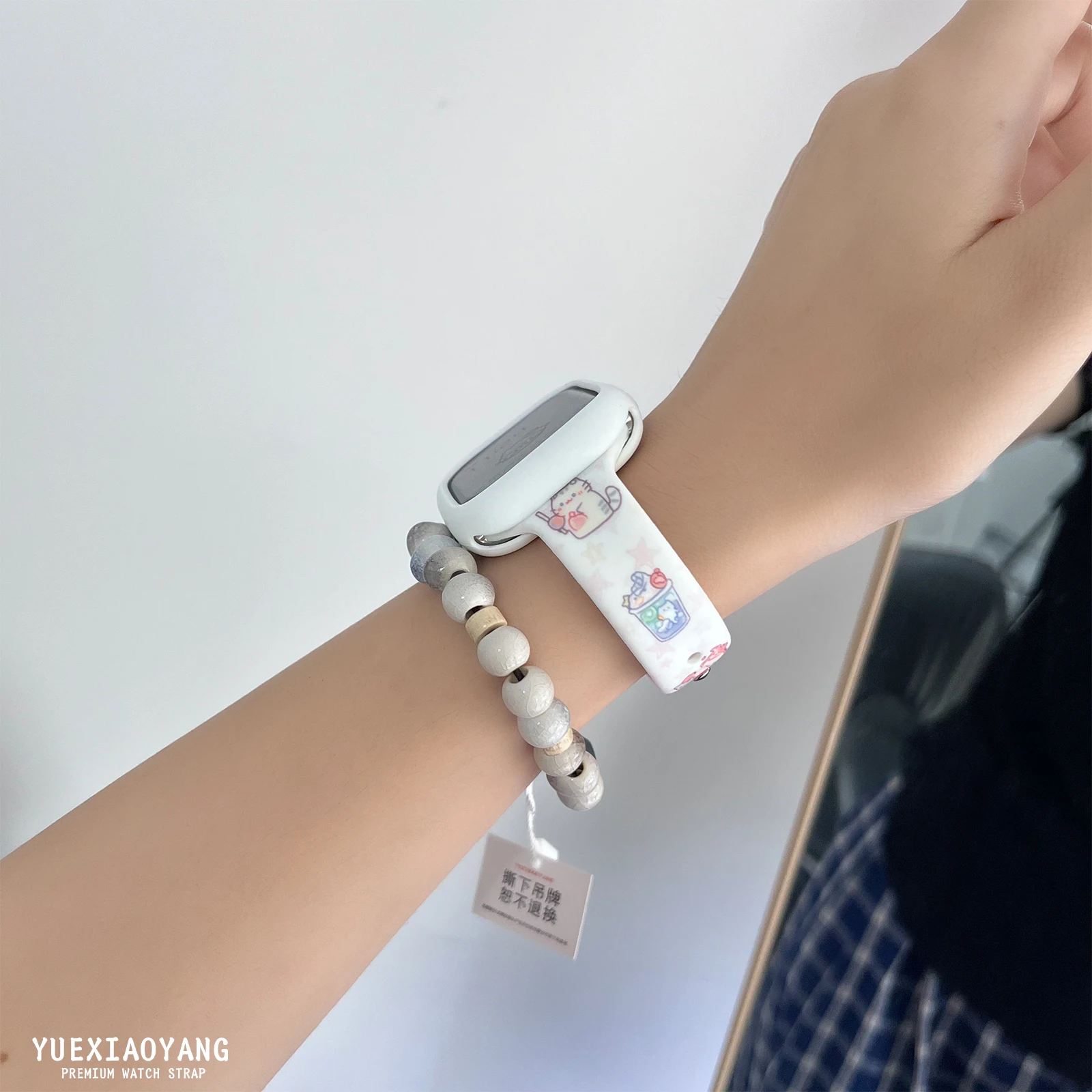 Ремешок с принтом cute cup cat 2 series для apple watch 11 - Фотография_4