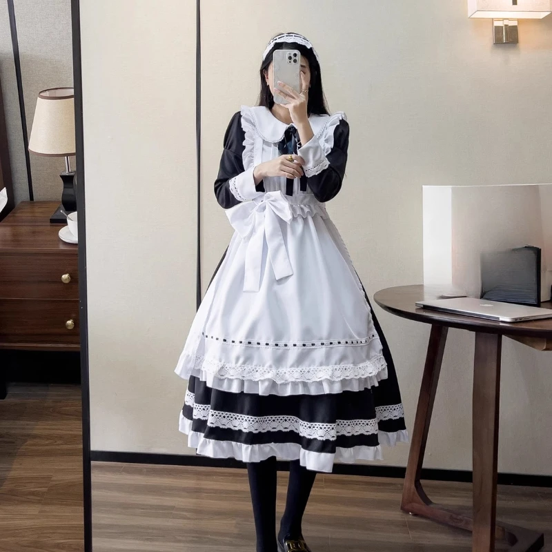 L-5xl милое кружевное полое черно-белое - Фотография_4