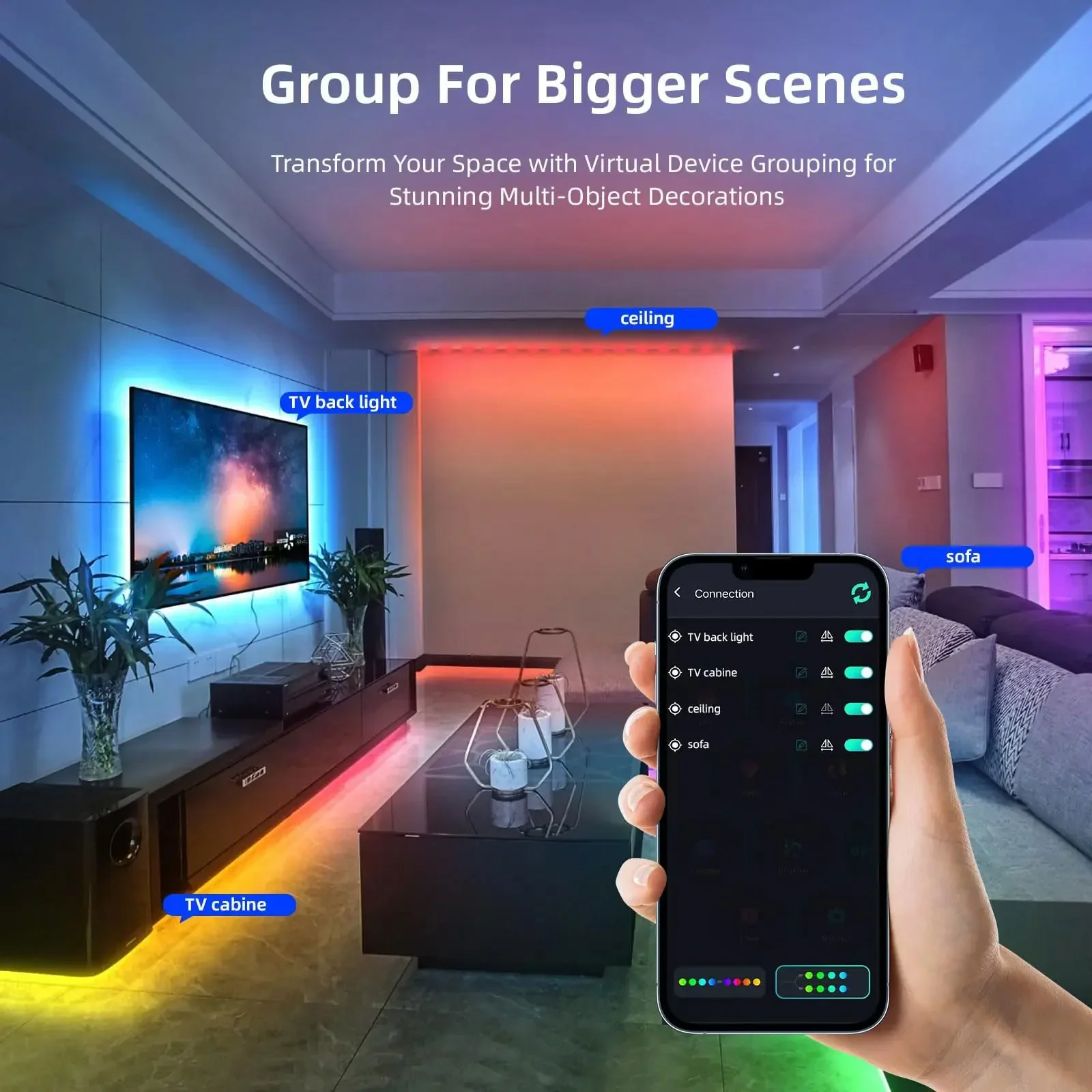 Rgb ic smart string light diy светодиодные - Фотография_6