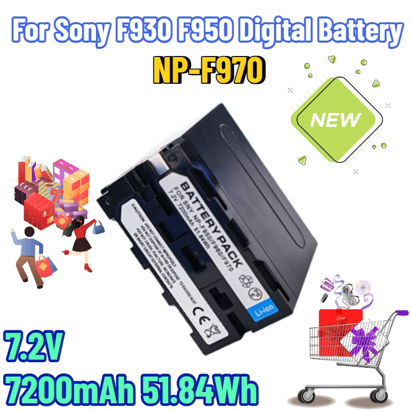 7,2 в 7200 мач np-f970 аккумулятор для камеры
