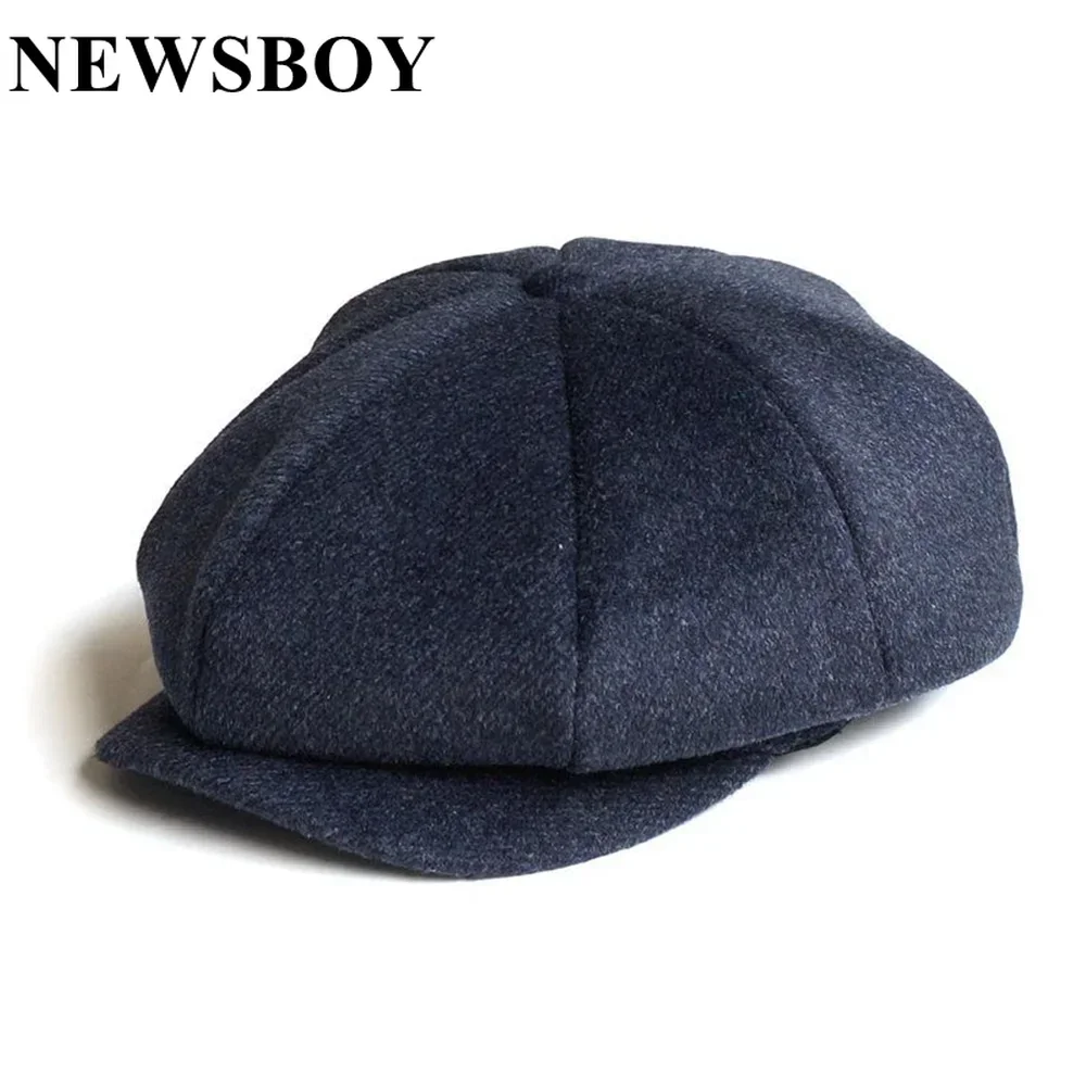 Кепка newsboy, мужская осенне-зимняя шерстяная кепка газетчика