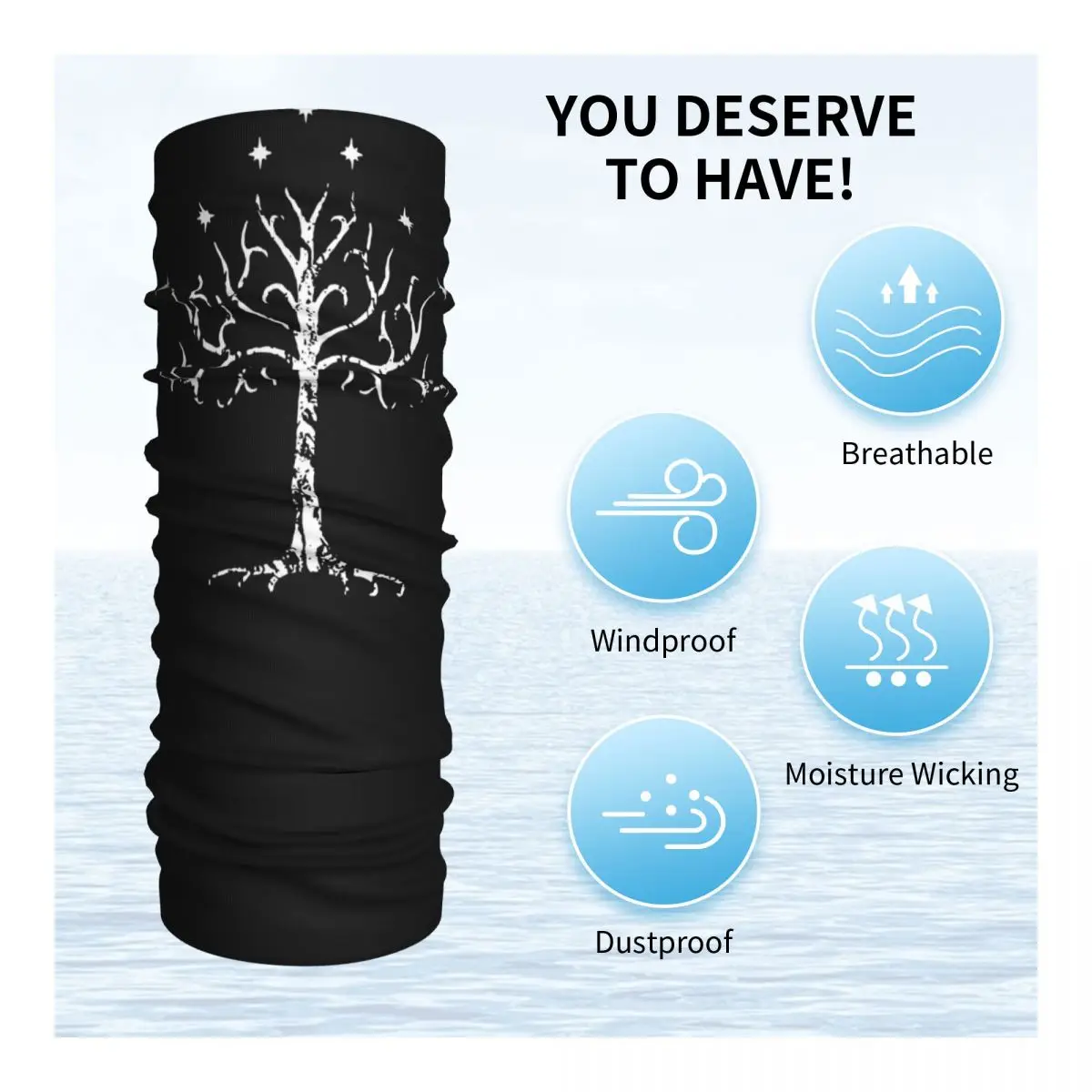 Белая бриллиантовая маска mordor для шеи средней земли - Фотография_4