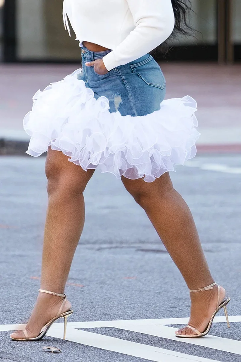 Юбка женская джинсовая с карманами - Фотография_4