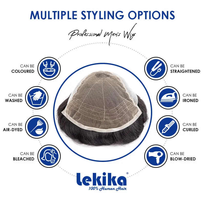 Q6 мужской парик мужские волосы - Фотография_6