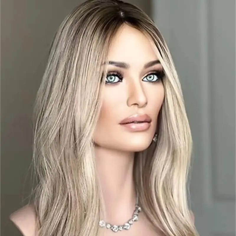 Ombre пепельно-русый hd парик фронта - Фотография_5