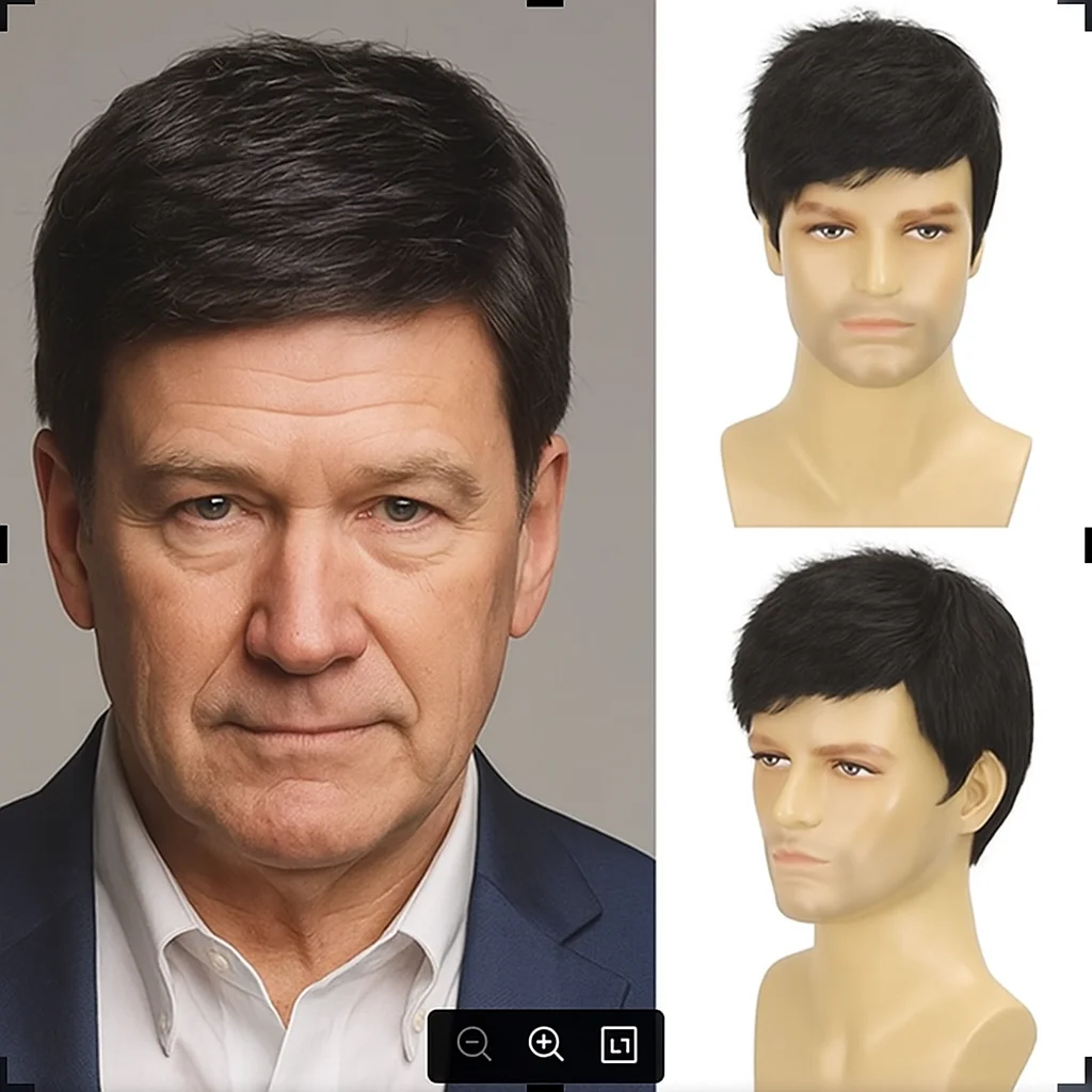 Черный короткий синтетический парик