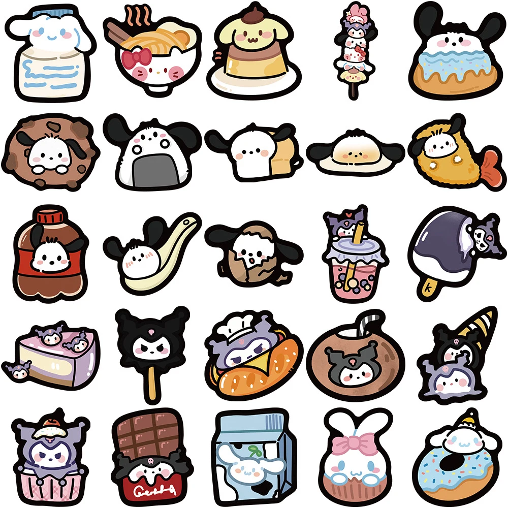 Милые забавные наклейки с героями мультфильмов sanrio для еды - Фотография_6