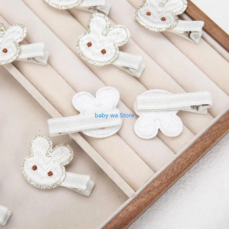 Милые заколки для волос с вышивкой кролика