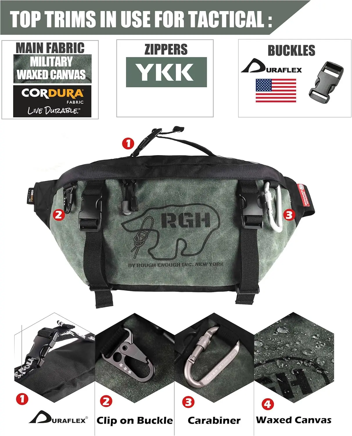 Грубая тактическая поясная сумка через плечо - Фотография_4