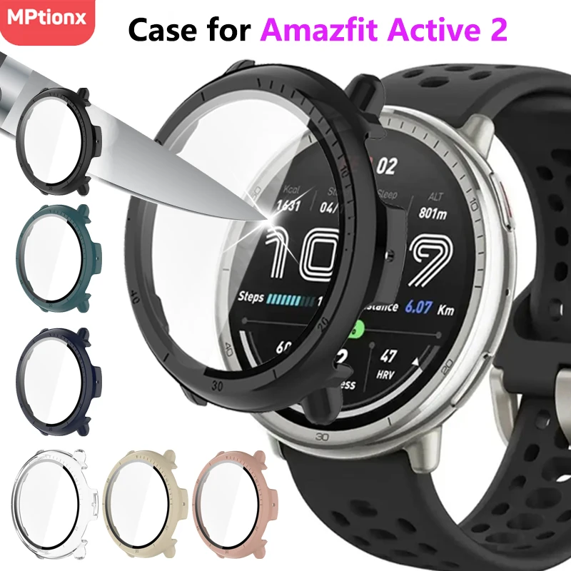 Закаленное стекло + чехол для huami amazfit active 2