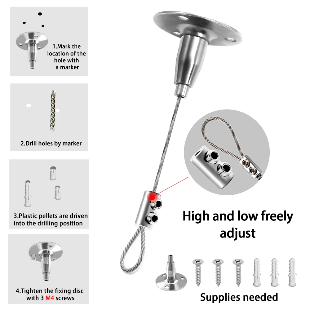 Регулируемый комплект подвески из стальной троса - Фотография_4