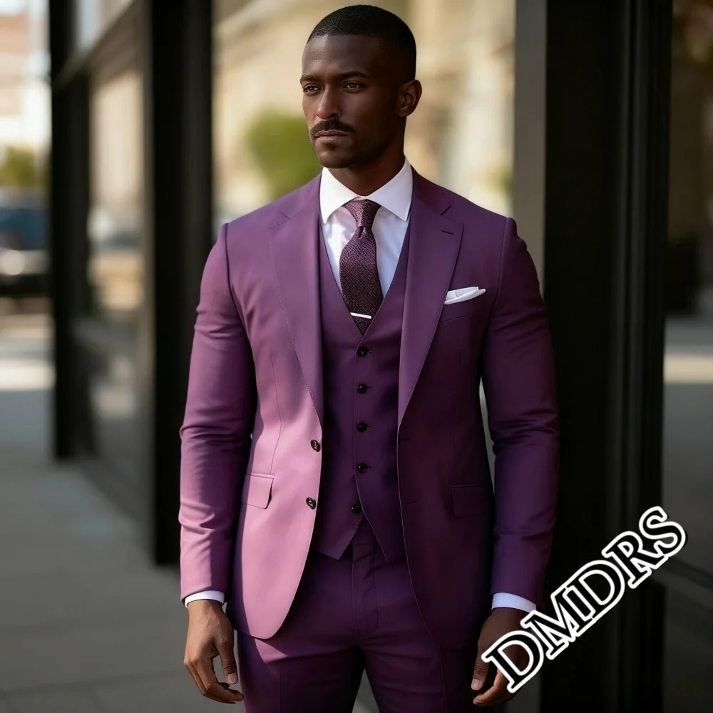 Популярный мужской свадебный костюм из 3 предметов - Фотография_2