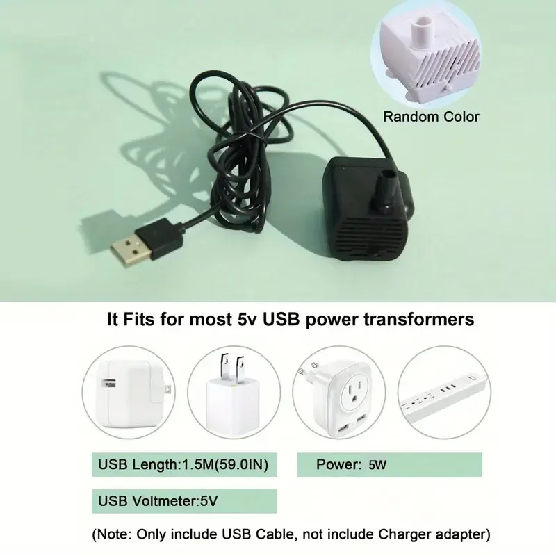 Usb электрический бесшумный фонтан для воды для домашних животных - Фотография_5