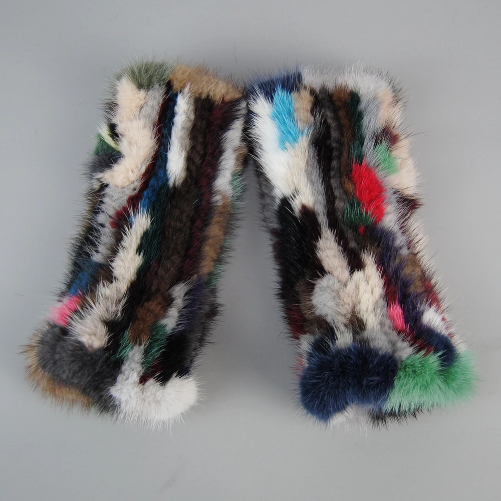 Лидер продаж, вязаные перчатки из натурального норкового меха - Фотография_5