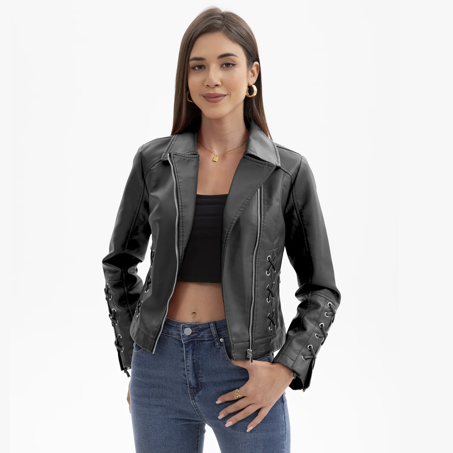 Женская куртка из искусственной кожи - Фотография_5