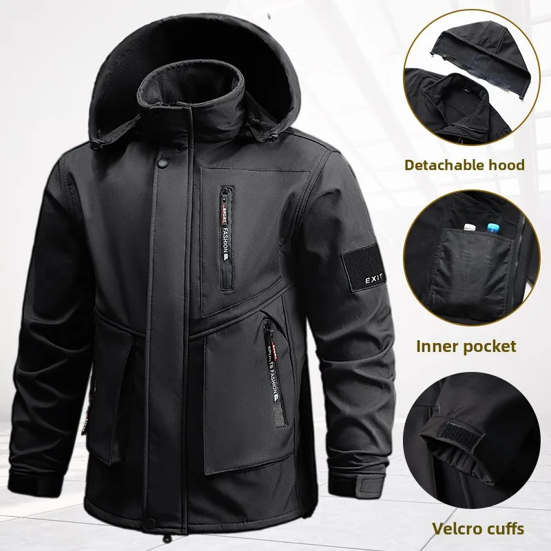 165-195 утолщенный флисовый зимний уличный альпинистский костюм - Фотография_3