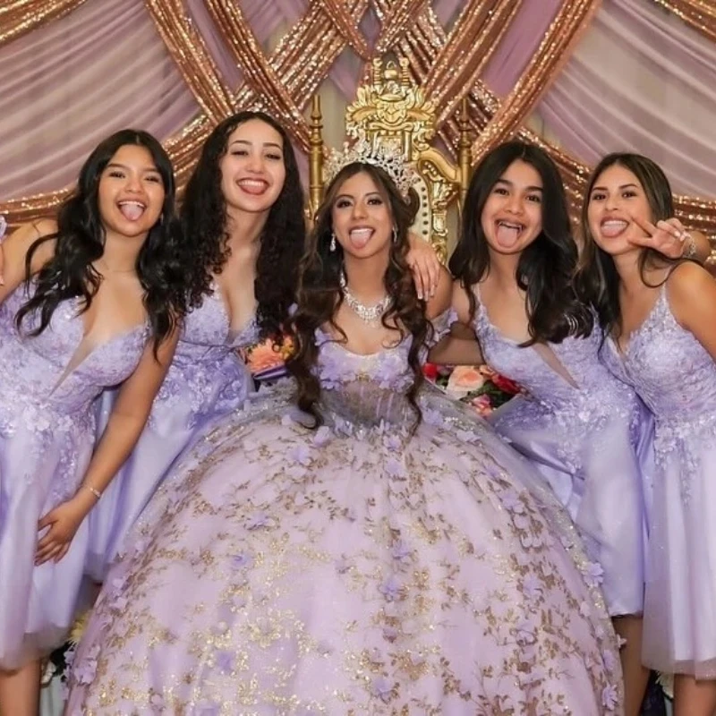 Lavender sweetheart ball gown quinceanera - Фотография_4