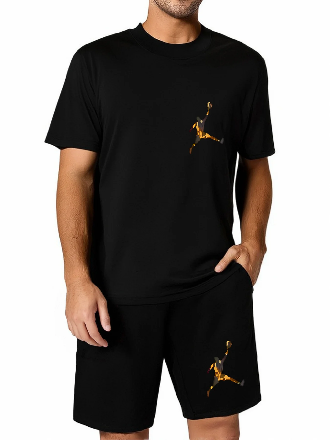 Новая летняя мужская модная повседневная одежда из двух предметов - Фотография_3