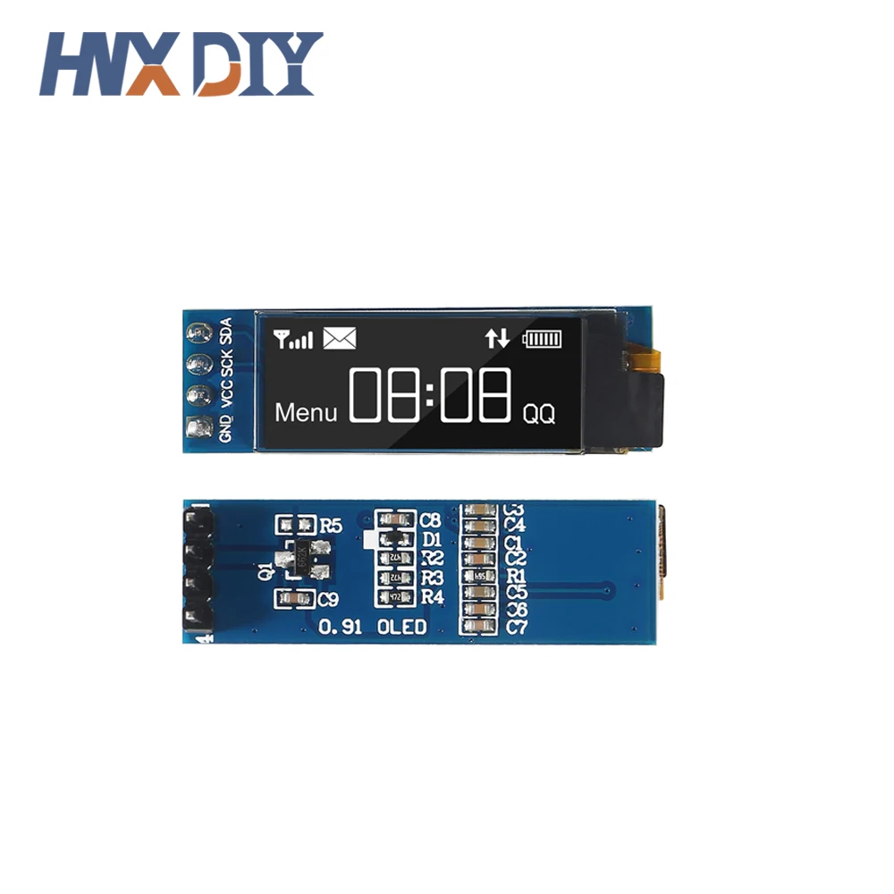 0,91 дюйма 128x32 iic i2c белый/синий - Фотография_2