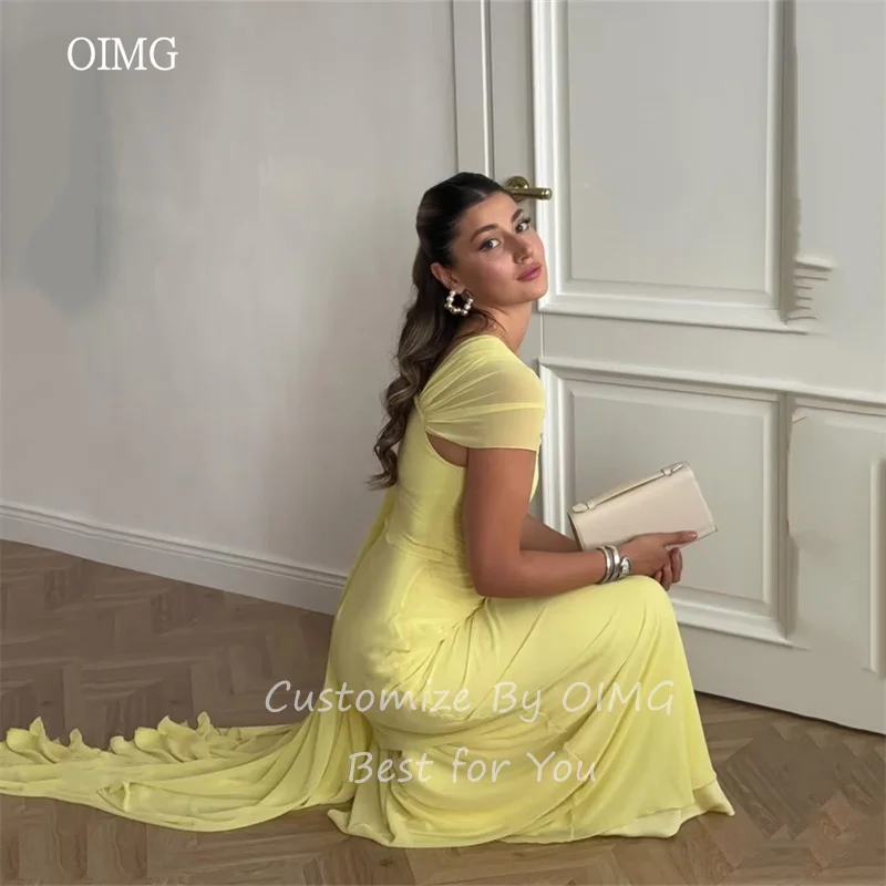 Oimg элегантное желтое платье трапециевидной - Фотография_6