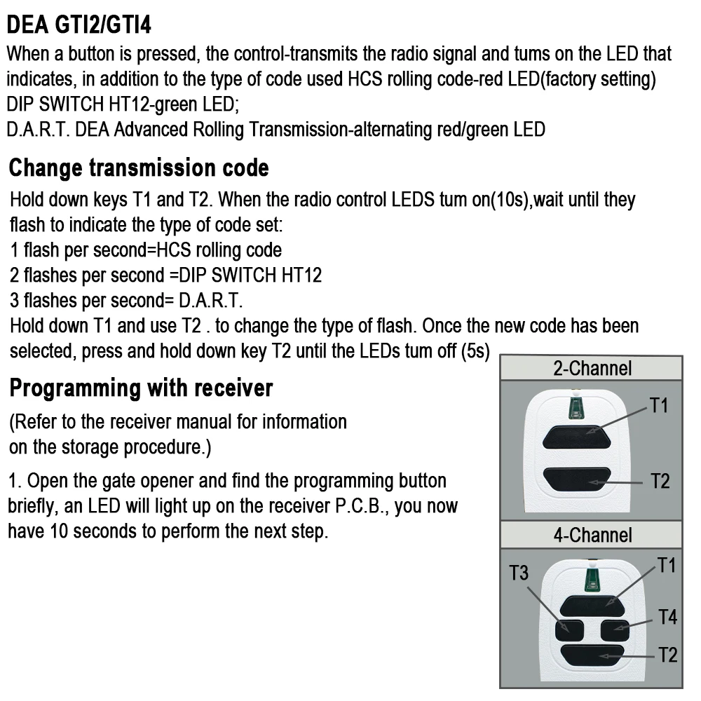 Dea gti2 gti4 433 мгц dea пульт - Фотография_3