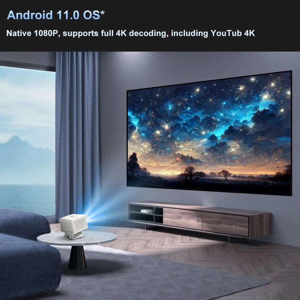 Voxflix x9 ultra проектор 1200 ansi full hd 1080p поддержка 4k android 11 - Фотография_4