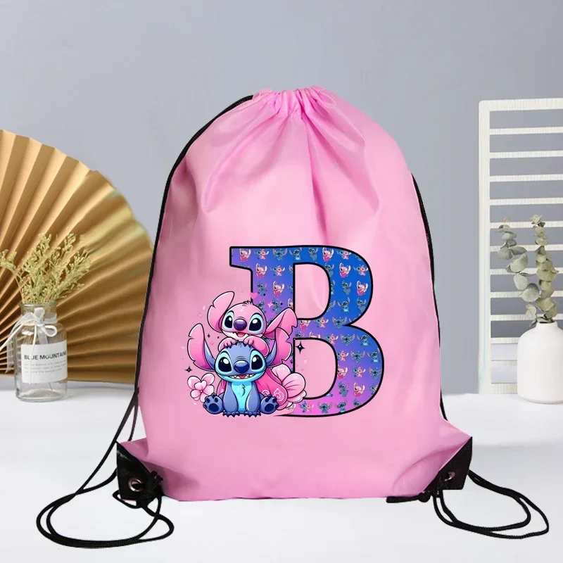 Disney stitch drawstring bag letter - Фотография_2