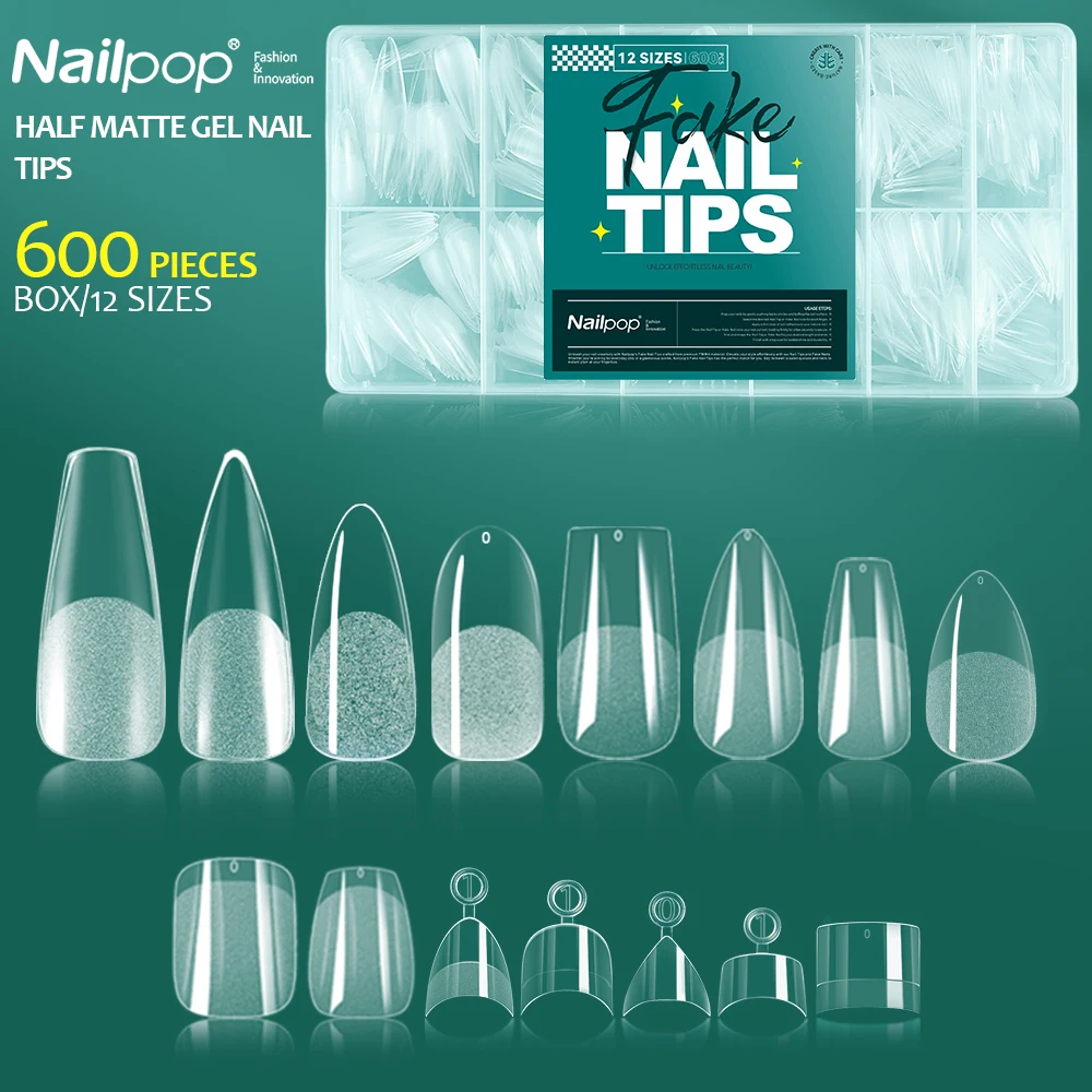 Nailpop 600pcs мягкий гель x типсы