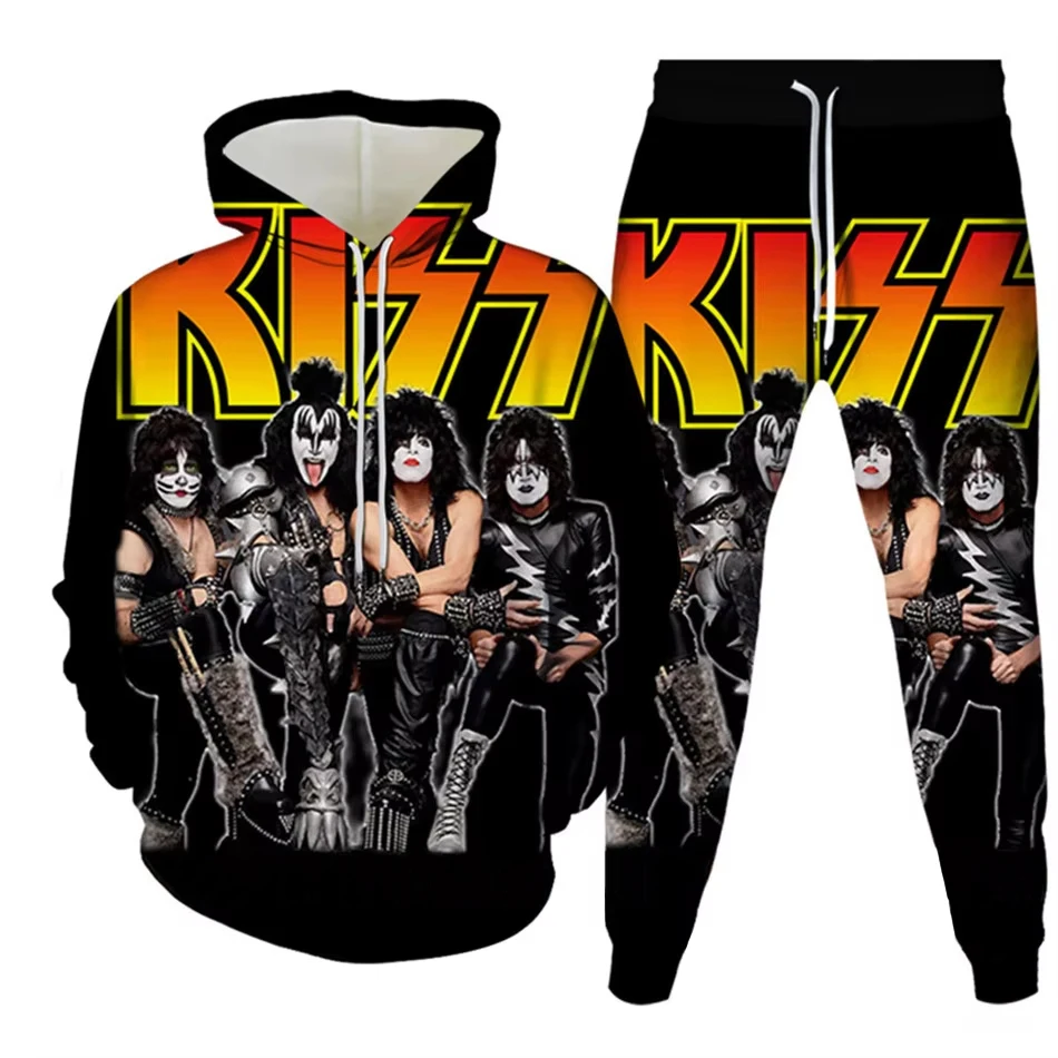 Осенний костюм kiss rock band с 3d принтом