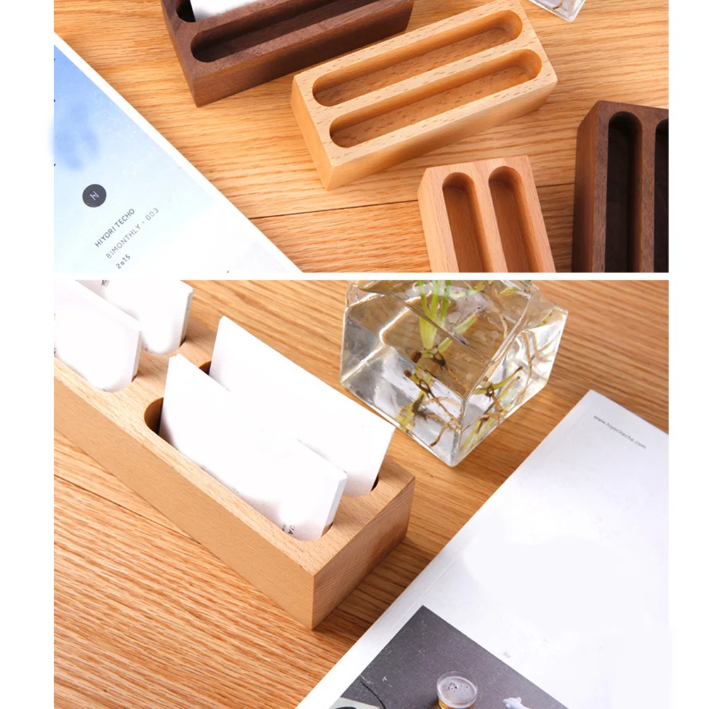 Деревянная визитная коробка с 4 отделениями в стиле ретро - Фотография_4