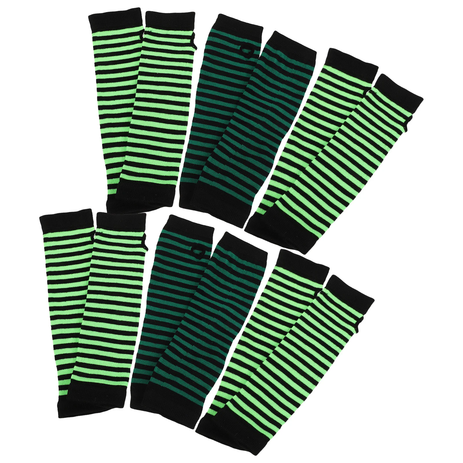 Длинные полосатые перчатки без пальцев - Фотография_6