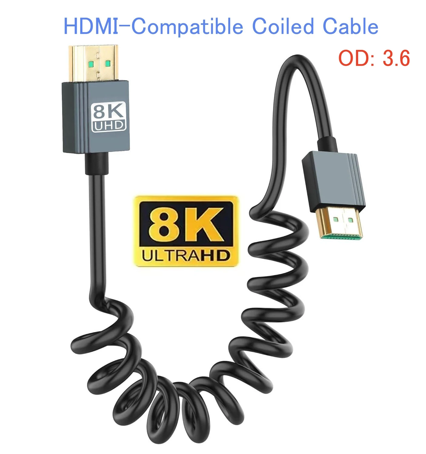 Спиральный кабель hdmi 8k