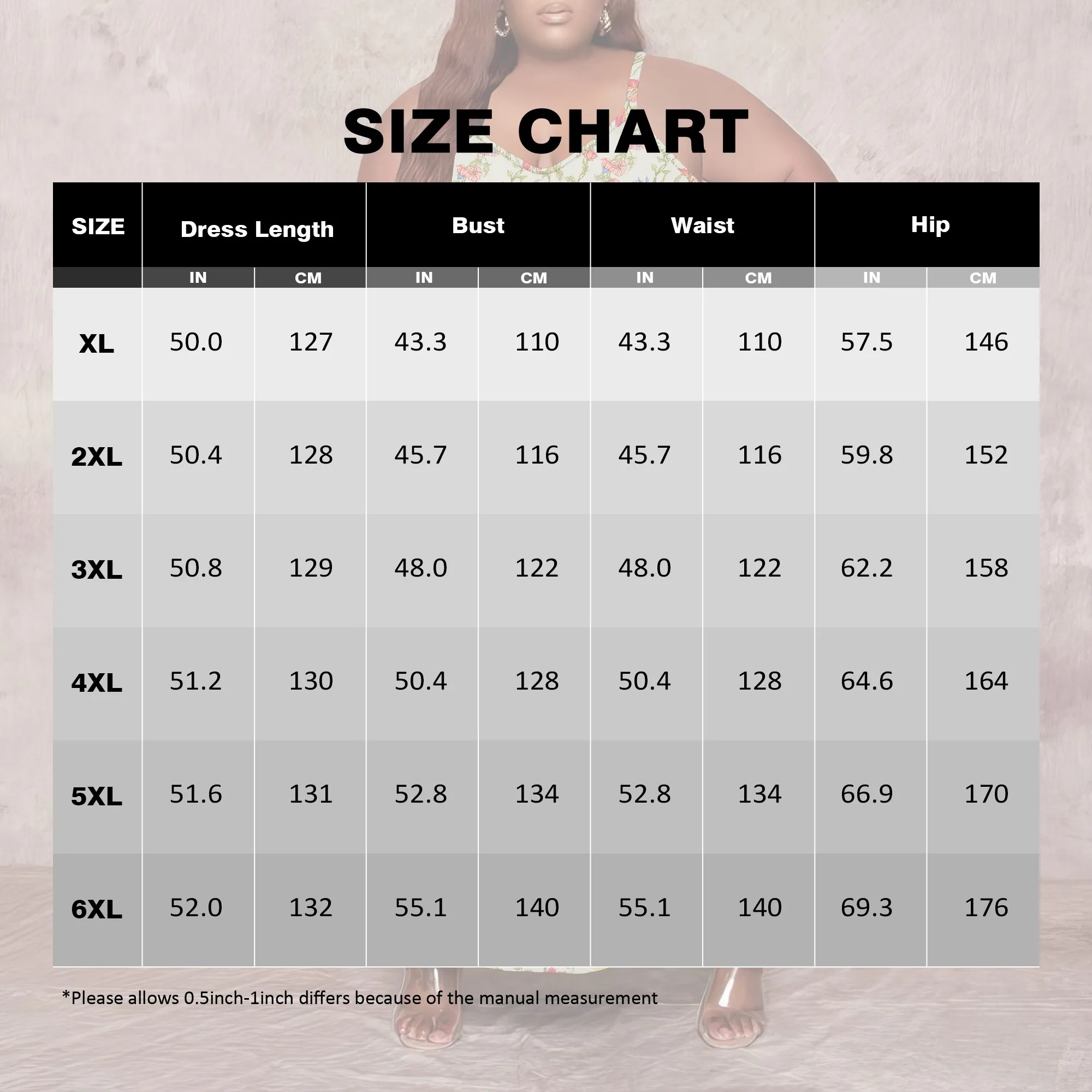 Женское платье больших размеров с цветочным принтом - Фотография_5