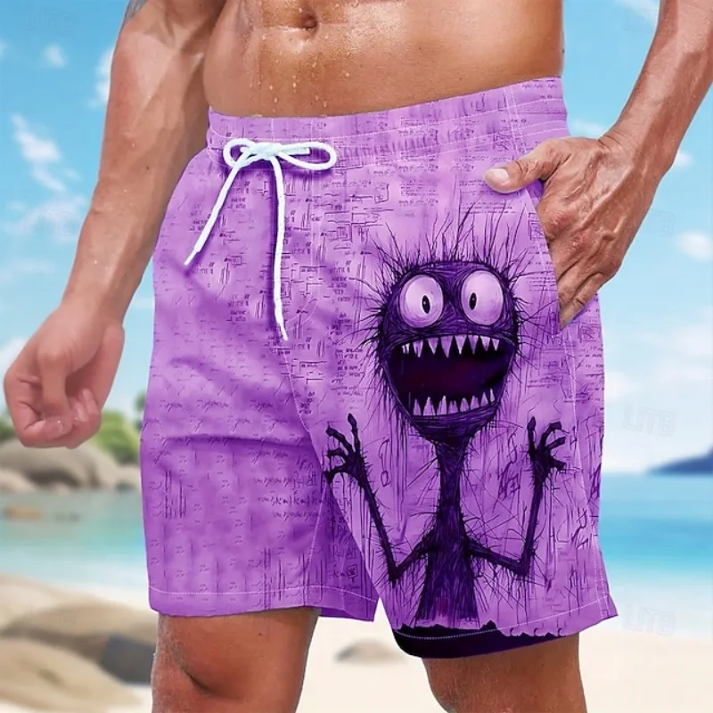 Мужские шорты с 3d принтом fun monster - Фотография_4