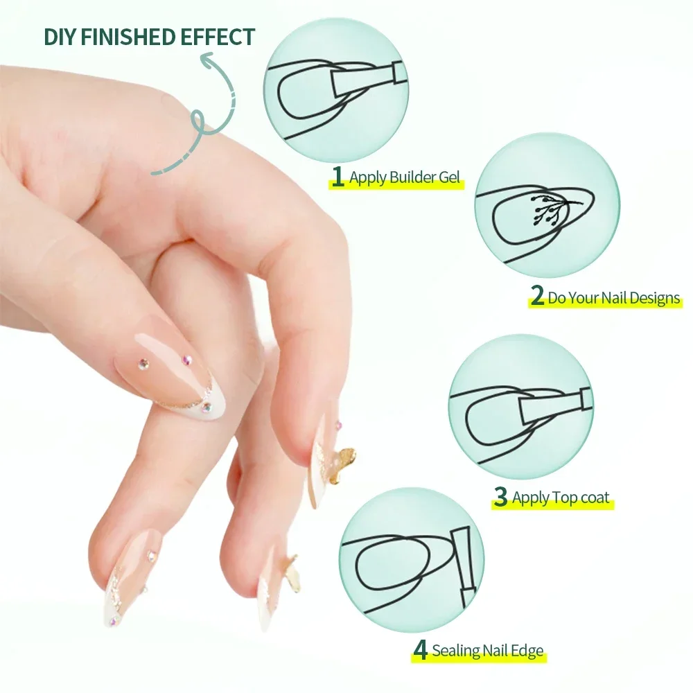 Nailpop 3 в 1 французские гелевые кончики для ногтей 150 шт - Фотография_6