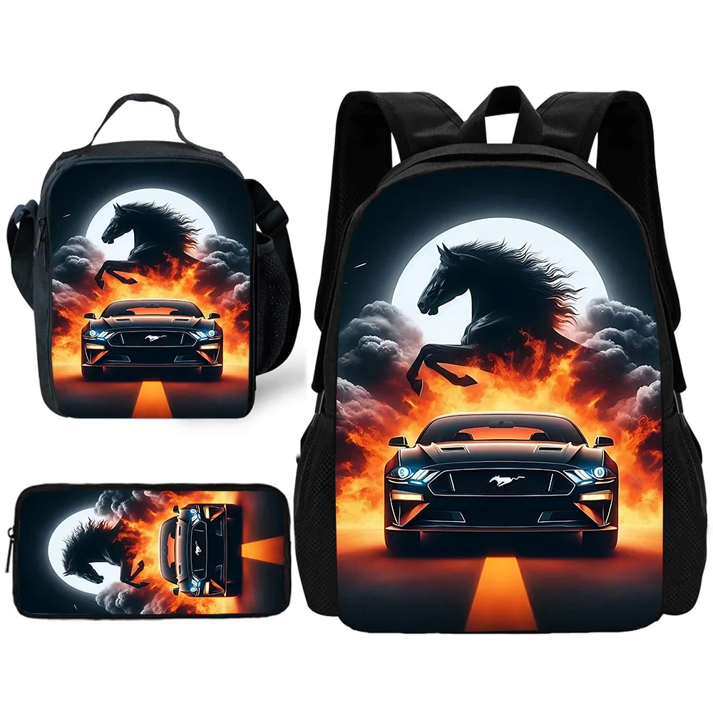Детский школьный рюкзак с модным логотипом автомобиля m-mustangs - Фотография_2