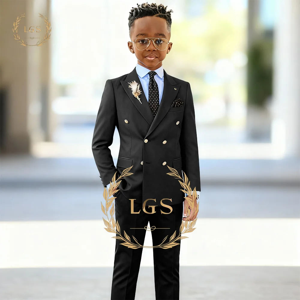 Костюм-двойка для мальчиков с пиковыми лацканами и двойной грудью