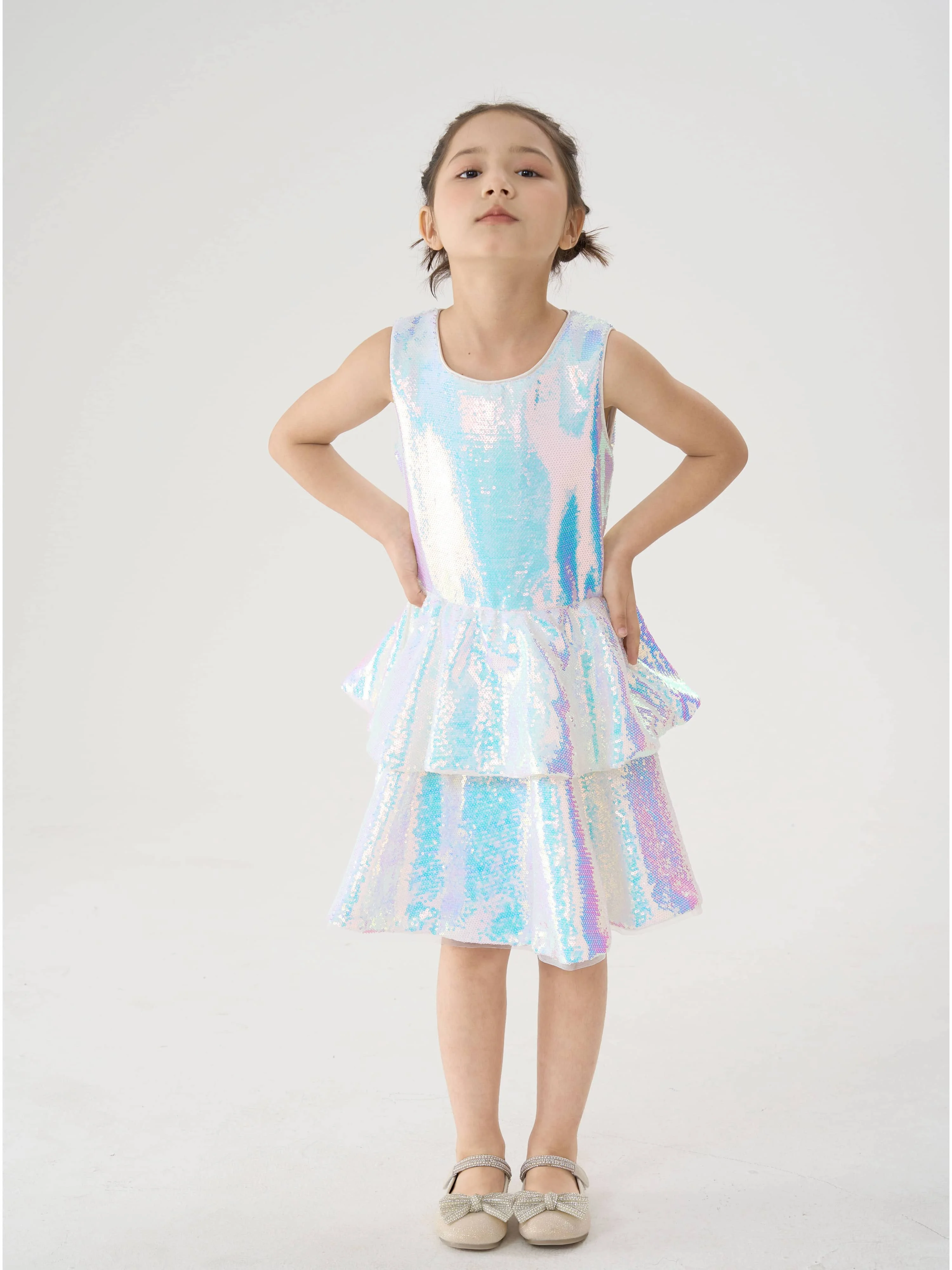 Party dress girl gradient shimmer - Фотография_5