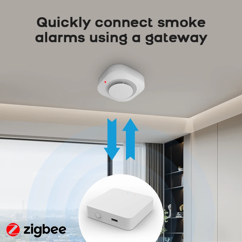 Zigbee детектор дыма tuya умная - Фотография_6