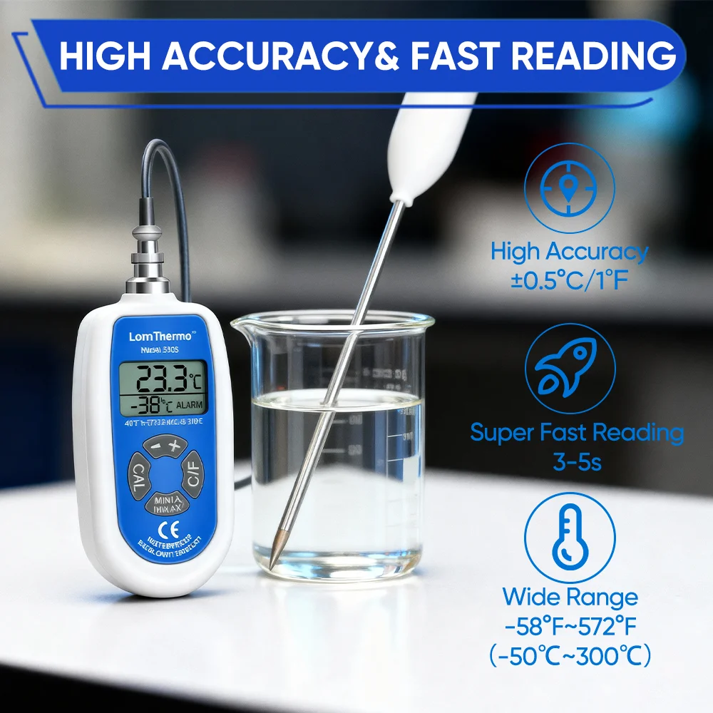 Wenmelce водонепроницаемый цифровой термометр pt100 - Фотография_2