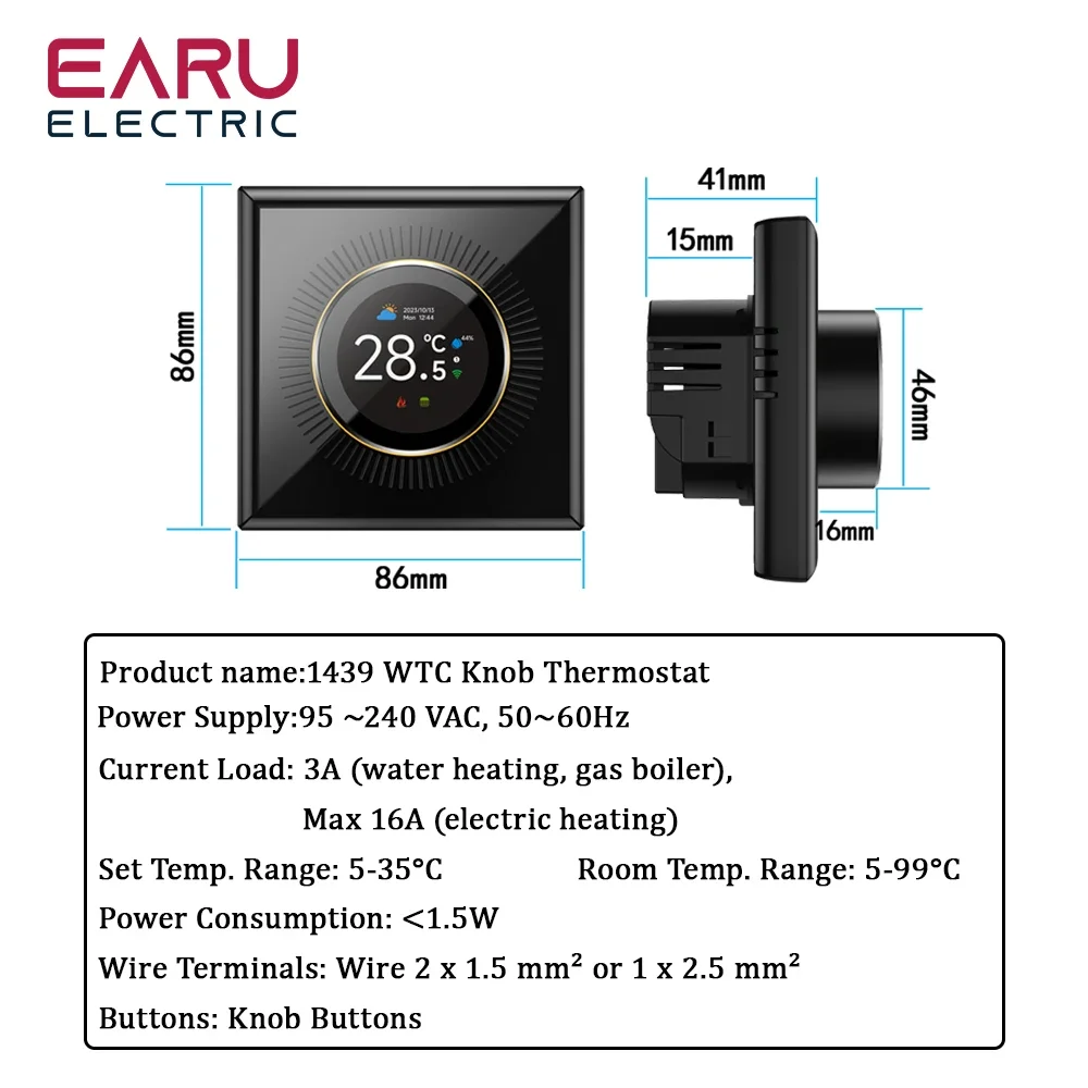 Tuya wi-fi умная ручка термостат - Фотография_2