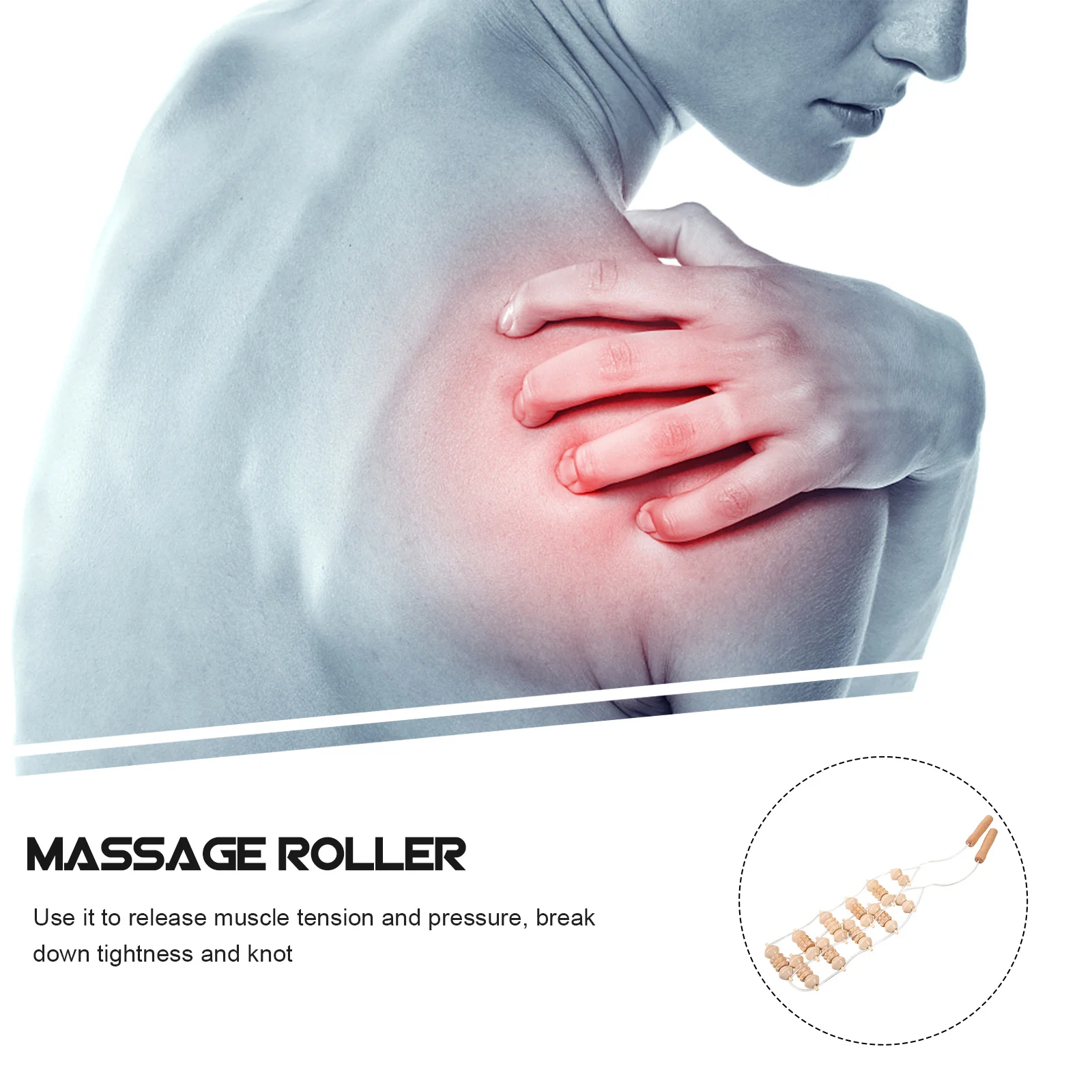 Деревянный роликовый массажер для спины