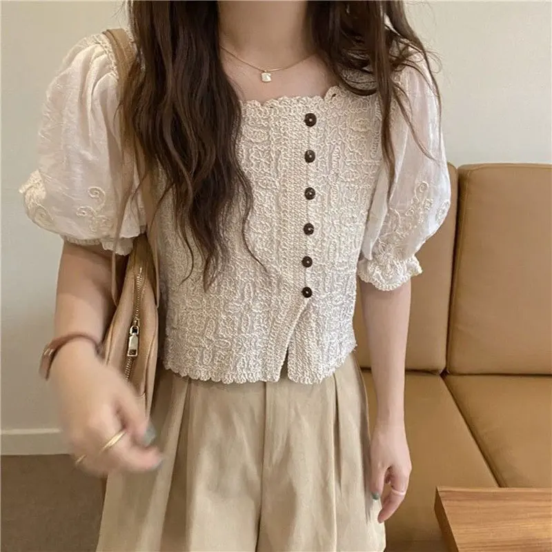 Кружевные рубашки во французском стиле с квадратным воротником - Фотография_5