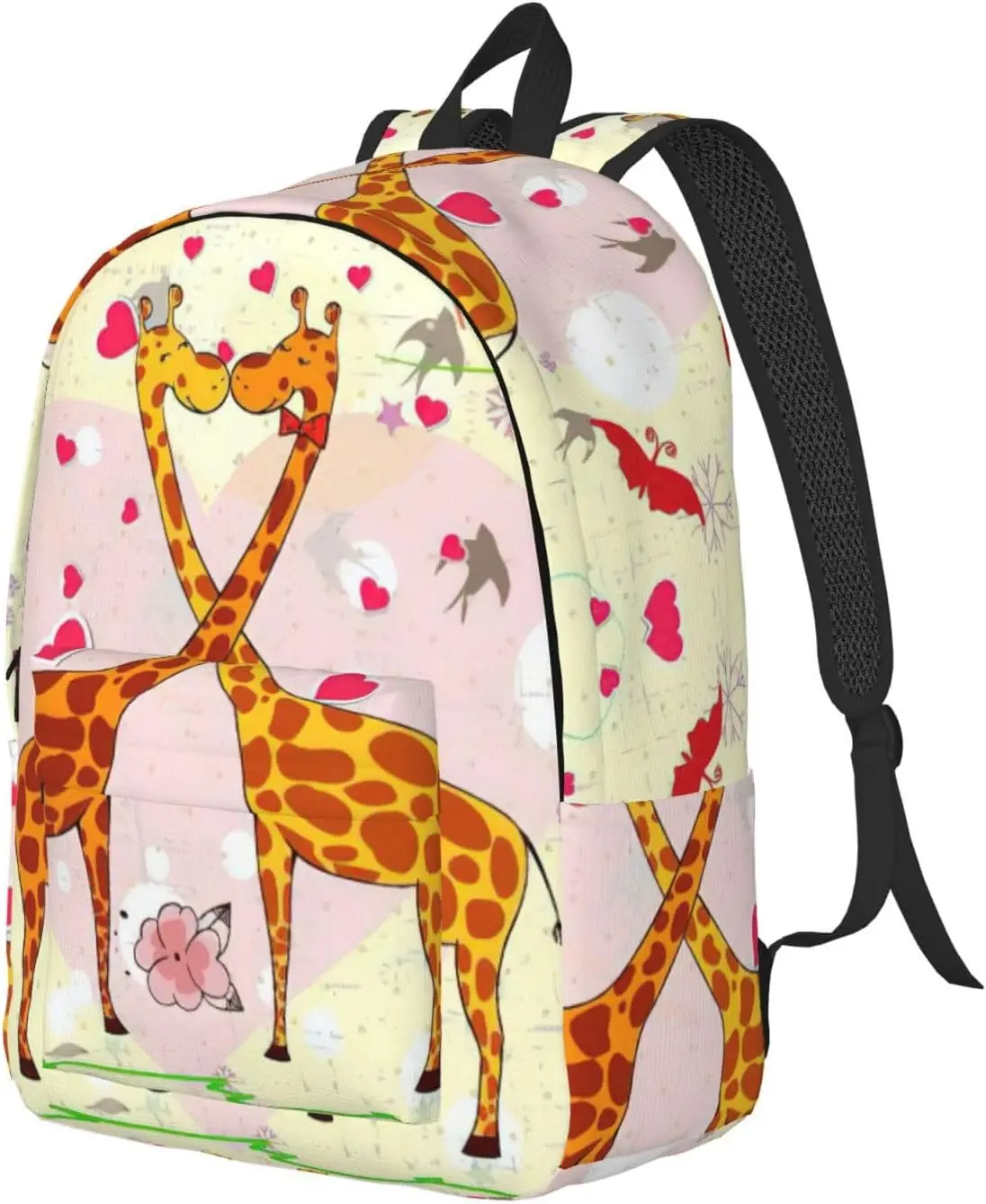 Модный холщовый рюкзак giraffe heart flower butterfly - Фотография_2